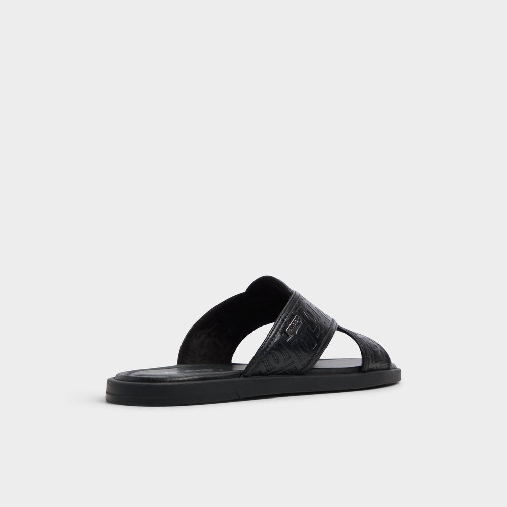 Olino Open Black Men's Slides - Slide sandal