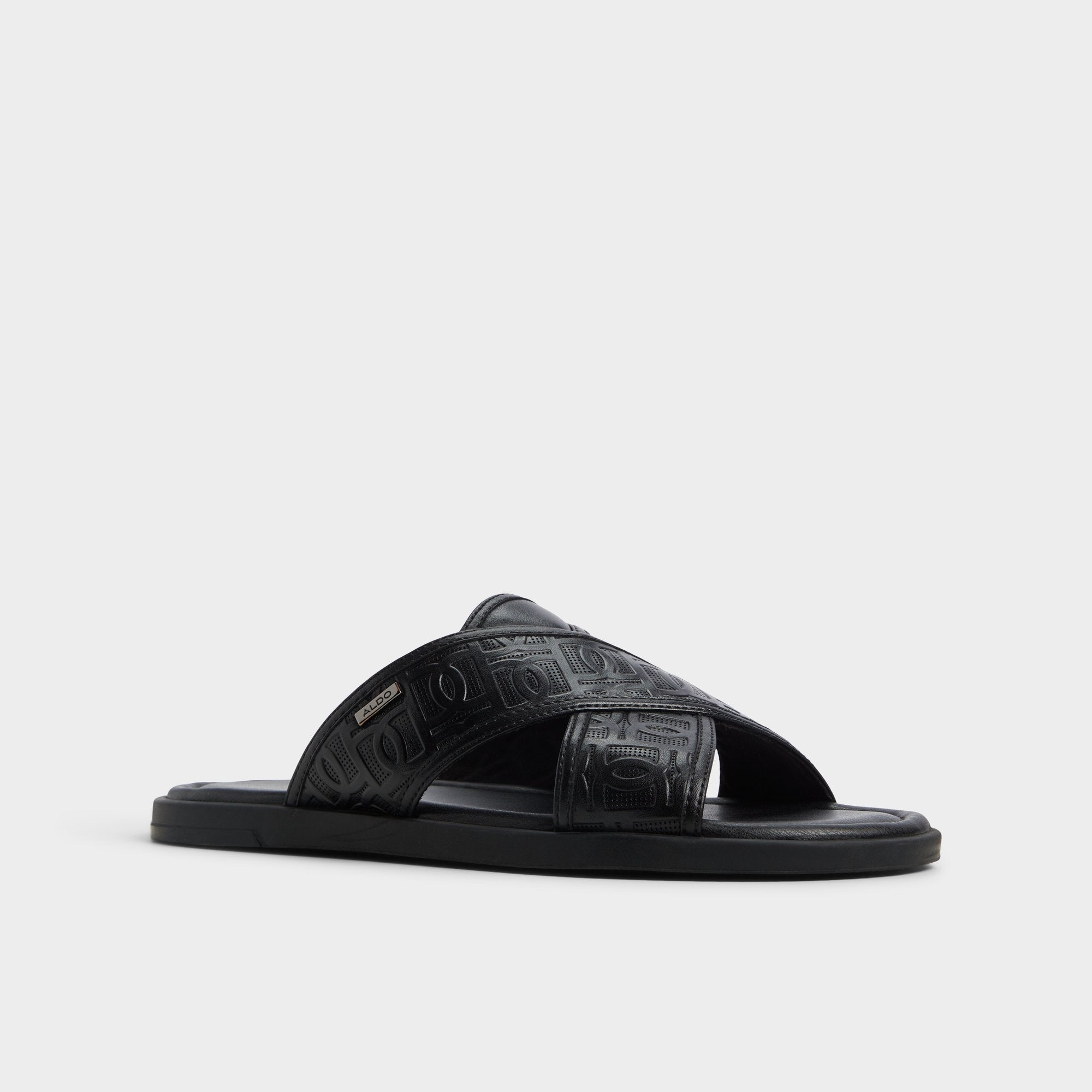 Olino Open Black Men's Slides - Slide sandal