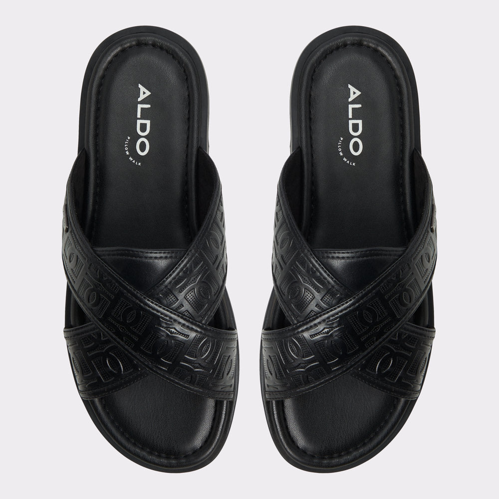 Olino Open Black Men's Slides - Slide sandal