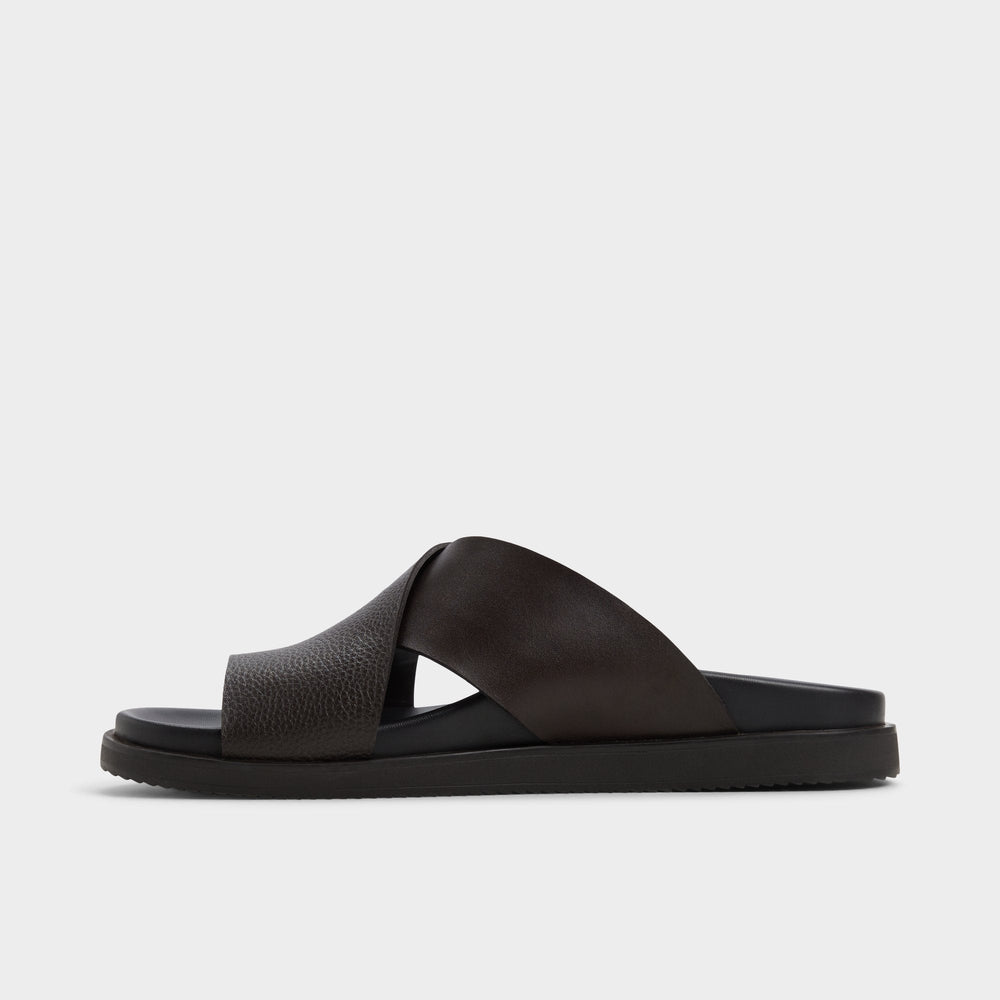Darley Dark Brown Men's Sandals & Slides - Strappy flat sandal