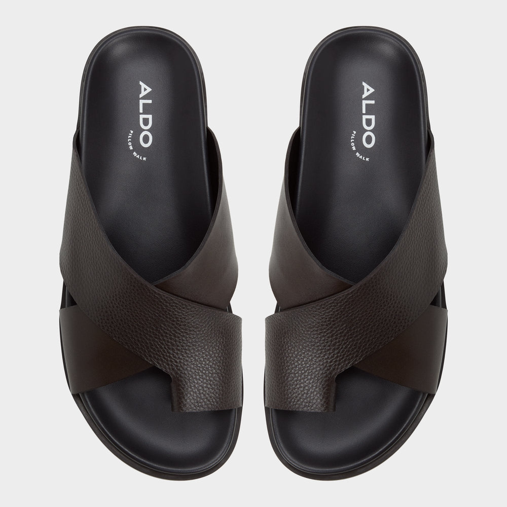 Darley Dark Brown Men's Sandals & Slides - Strappy flat sandal