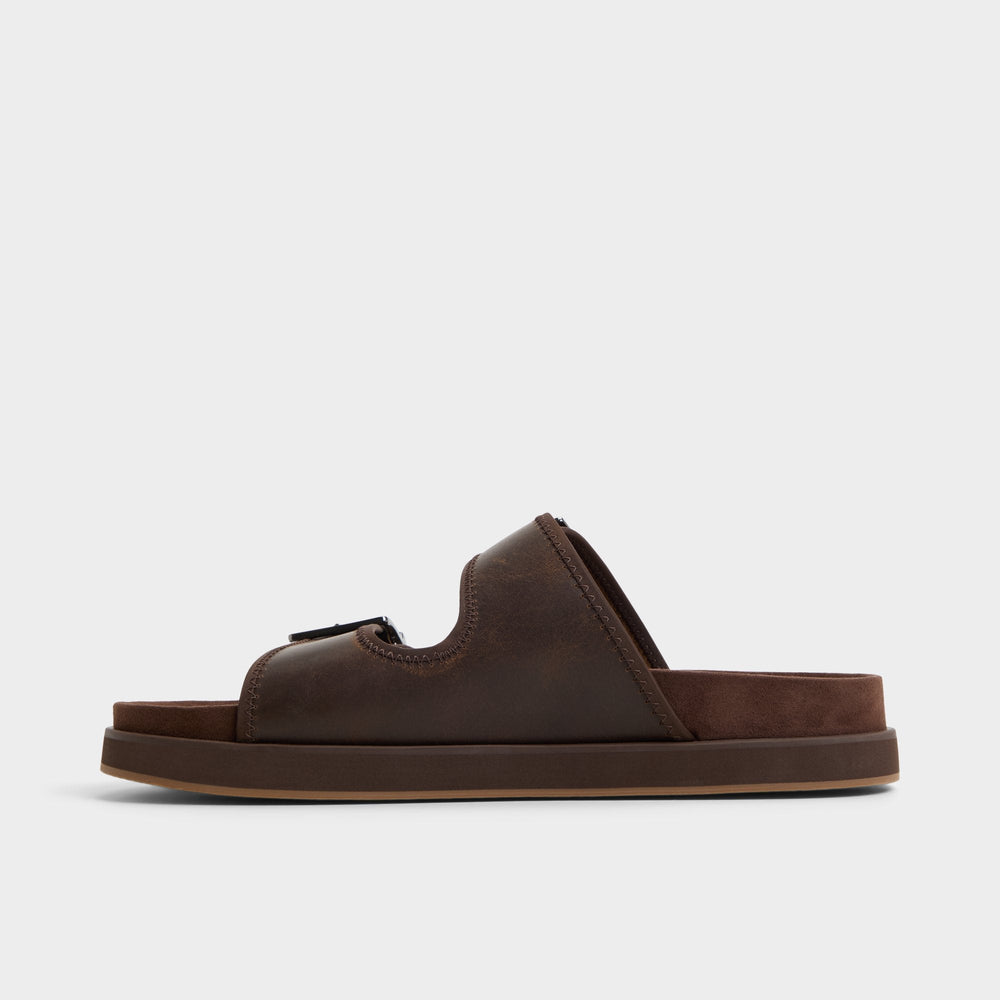 Sunnyside Dark Brown Men's Slides - Slide sandal