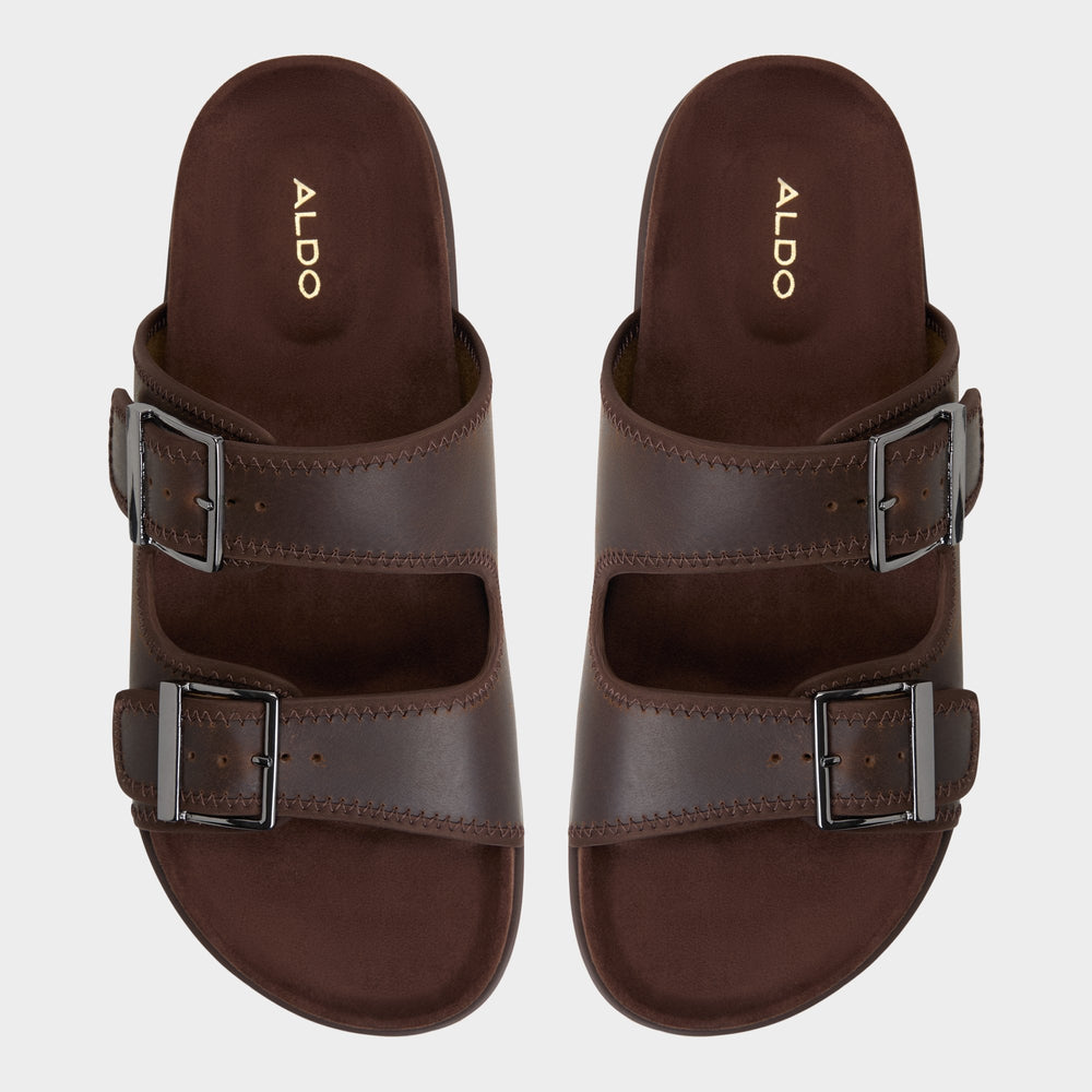 Sunnyside Dark Brown Men's Slides - Slide sandal