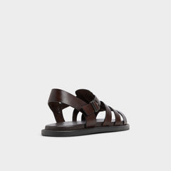 Warley Dark Brown Men's Sandals & Slides - Strappy flat sandal