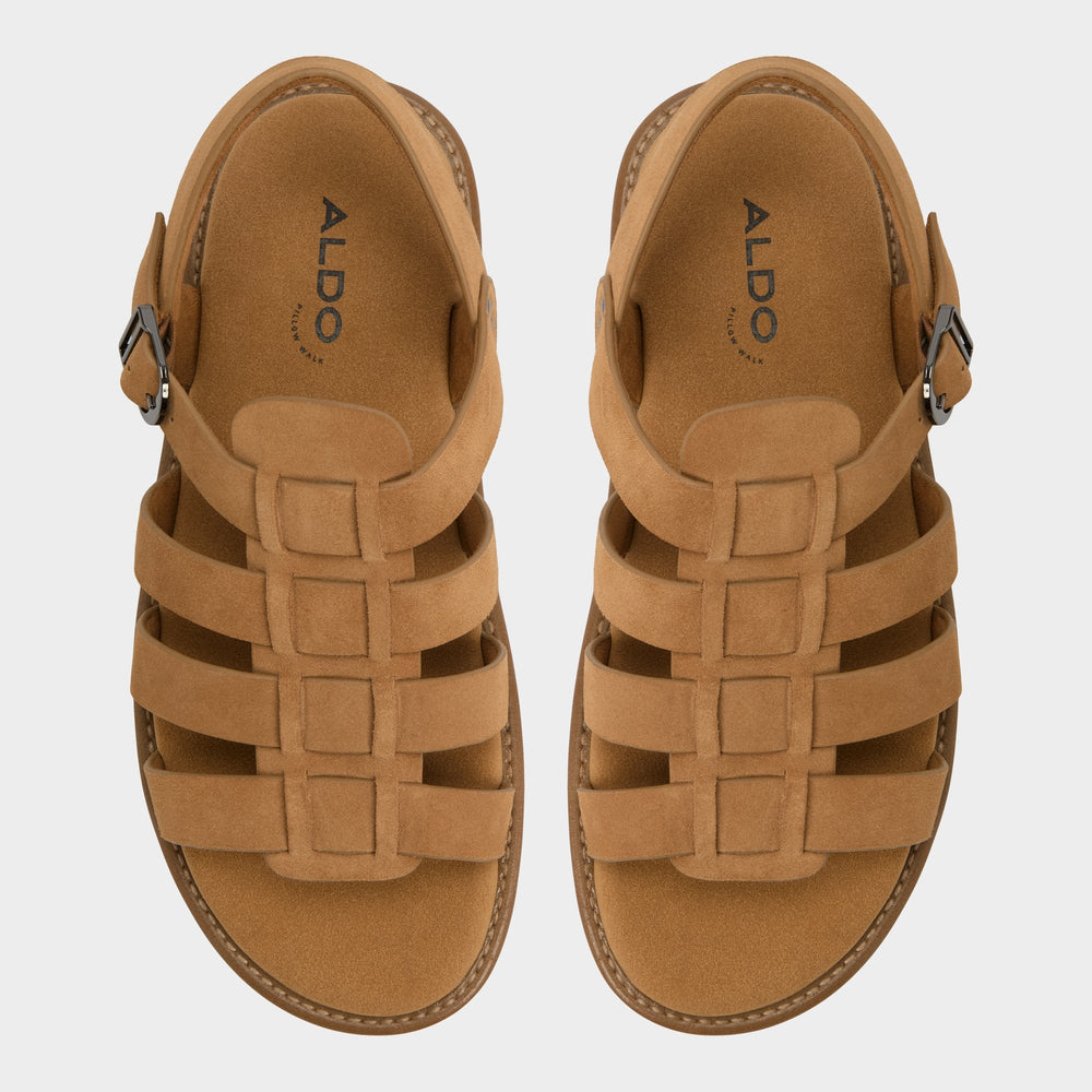 Warley Camel Men's Sandals & Slides - Strappy flat sandal