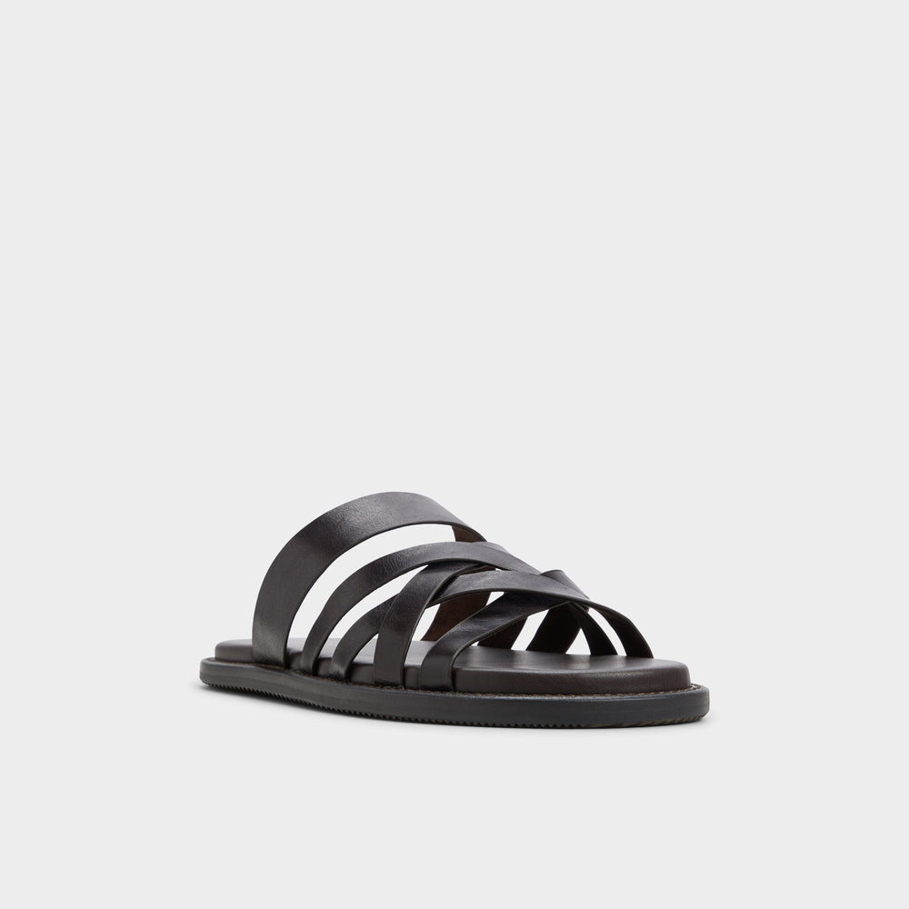 Haniff Brown Men's Sandals & Slides - Strappy flat sandal