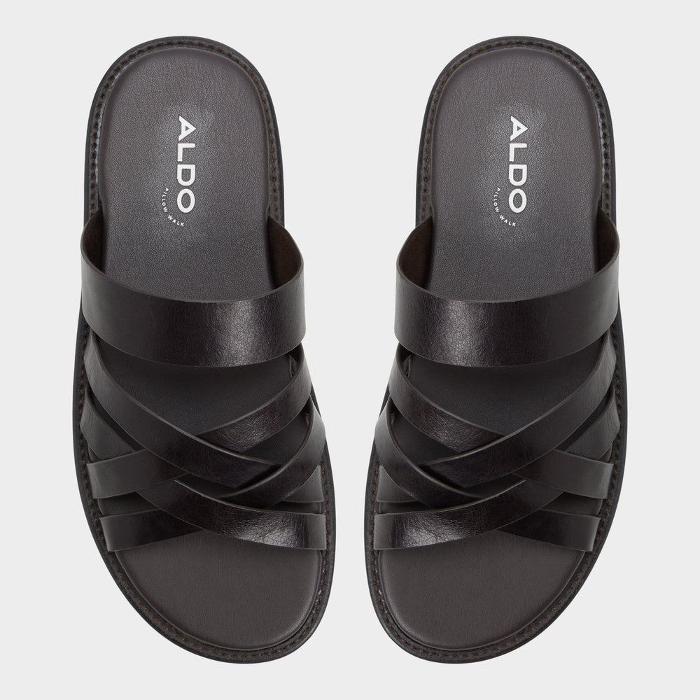 Haniff Brown Men's Sandals & Slides - Strappy flat sandal