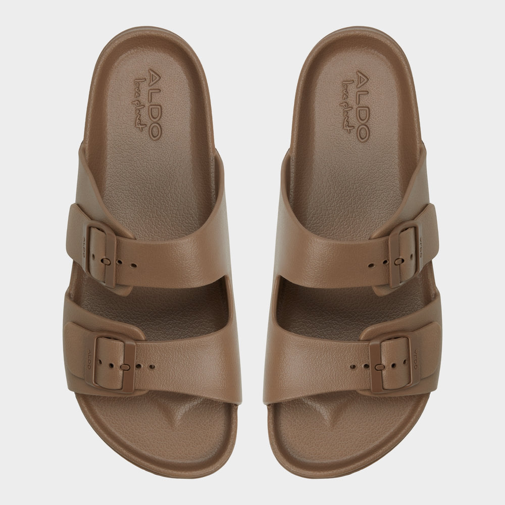 Hideo Light Brown Men's Slides - Slide sandal