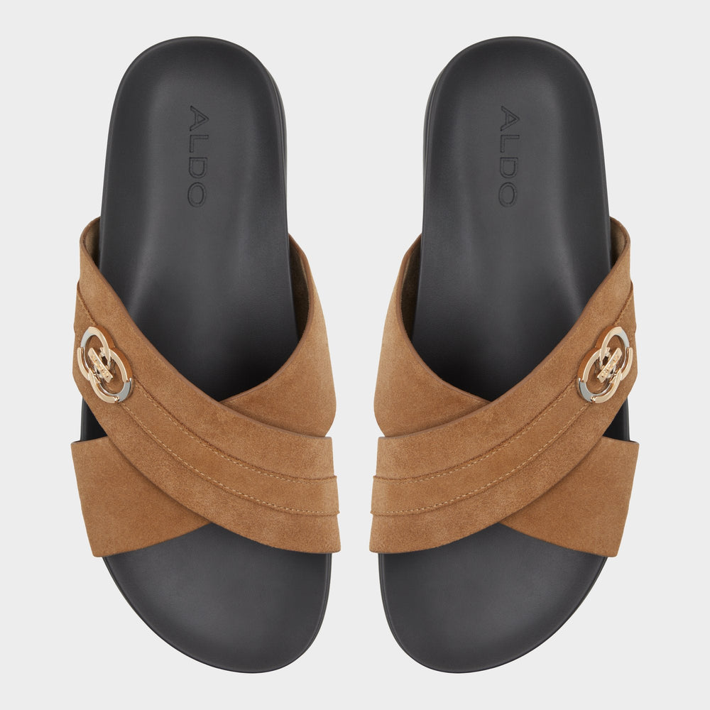 Delmar Open Brown Men's Slides - Slide sandal