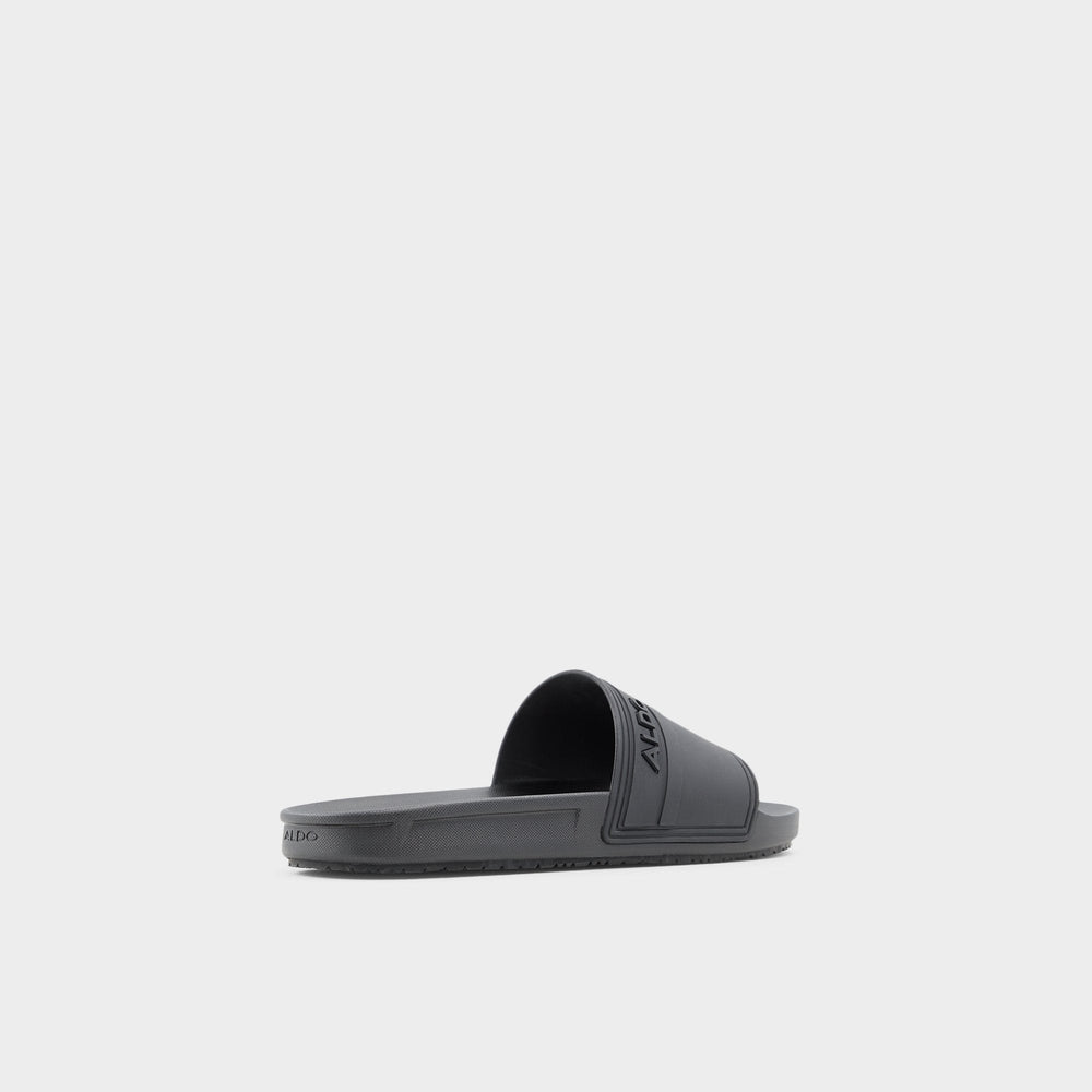 Dinmore Black Synthetic Rubber Men's Slides - Slide sandal
