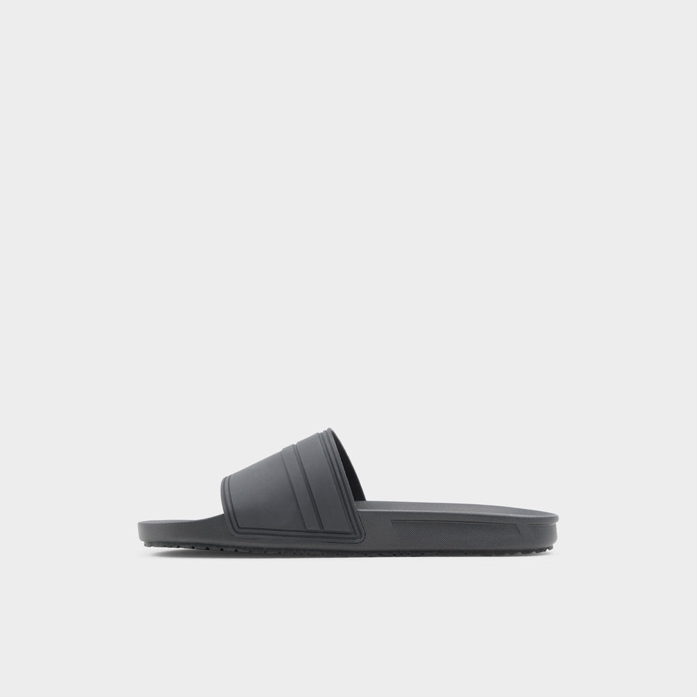 Dinmore Black Synthetic Rubber Men's Slides - Slide sandal