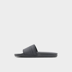 Dinmore Black Synthetic Rubber Men's Slides - Slide sandal