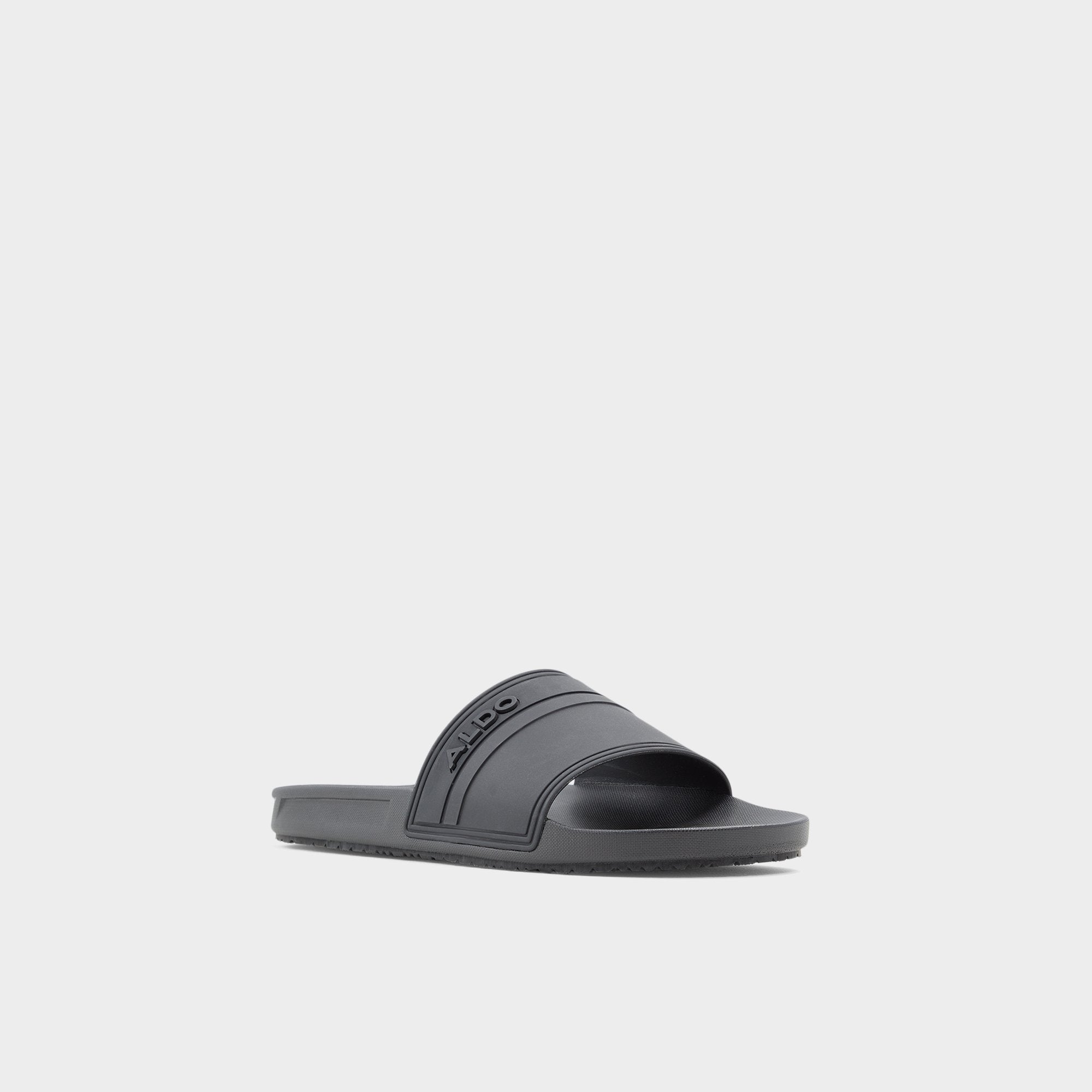 Dinmore Black Synthetic Rubber Men's Slides - Slide sandal