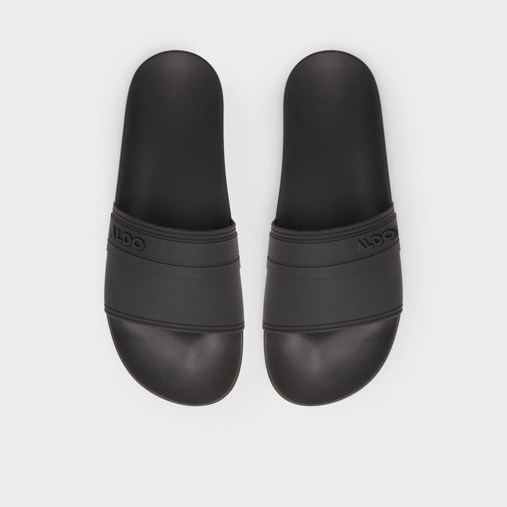 Dinmore Black Synthetic Rubber Men's Slides - Slide sandal