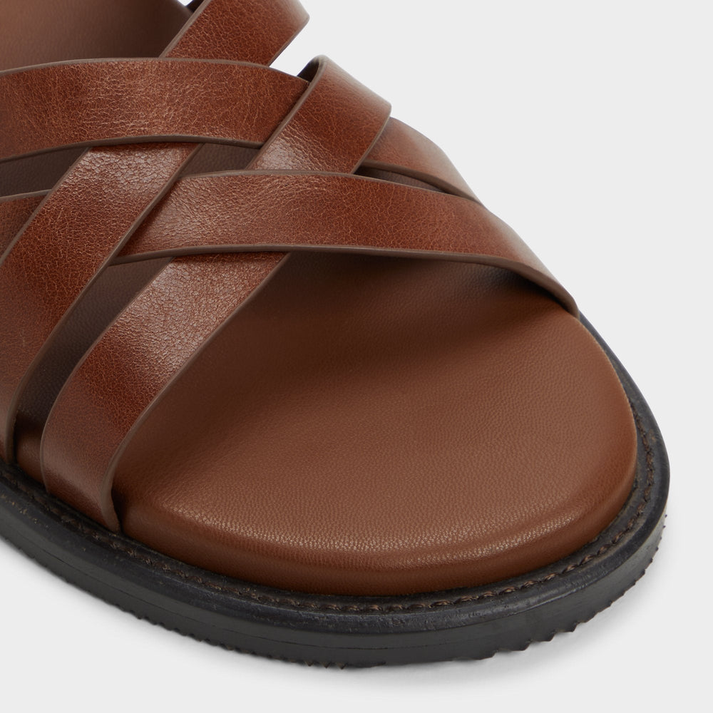 Haniff Cognac Men's Sandals & Slides - Strappy flat sandal