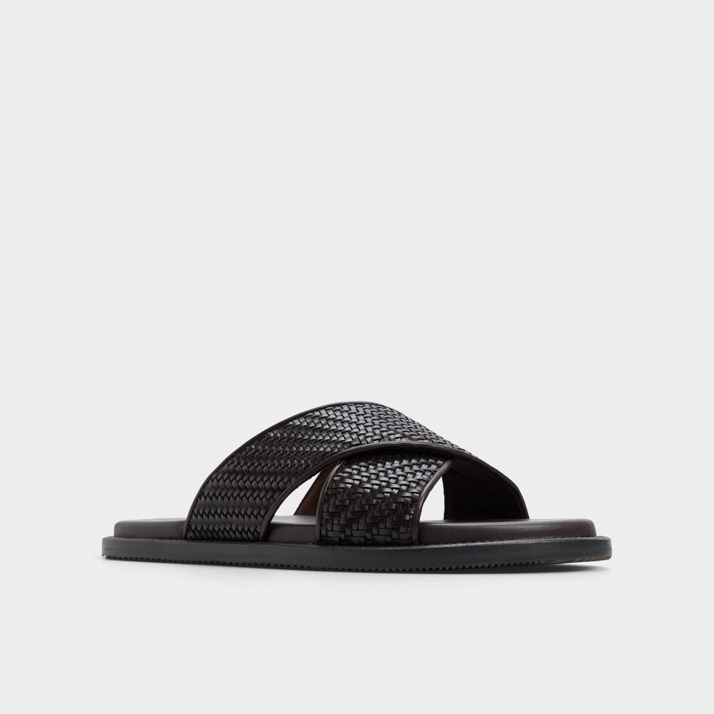 Tarik Dark Brown Men's Sandals & Slides - Slide sandal