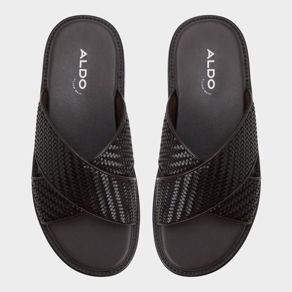 Tarik Dark Brown Men's Sandals & Slides - Slide sandal