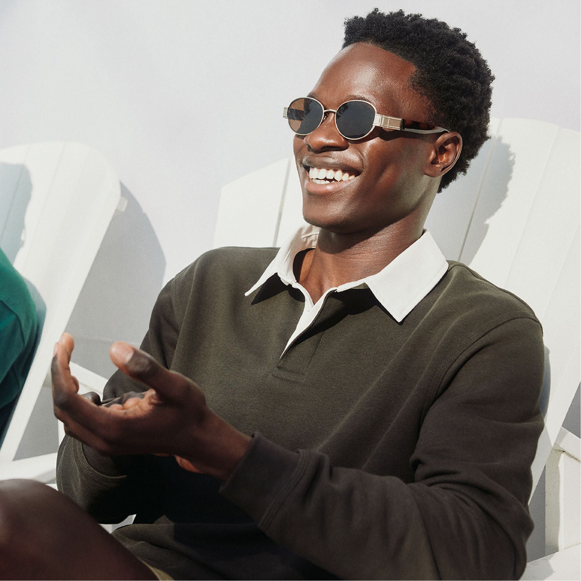 Sunniesclubx Gold Men's Round - Round sunglasses