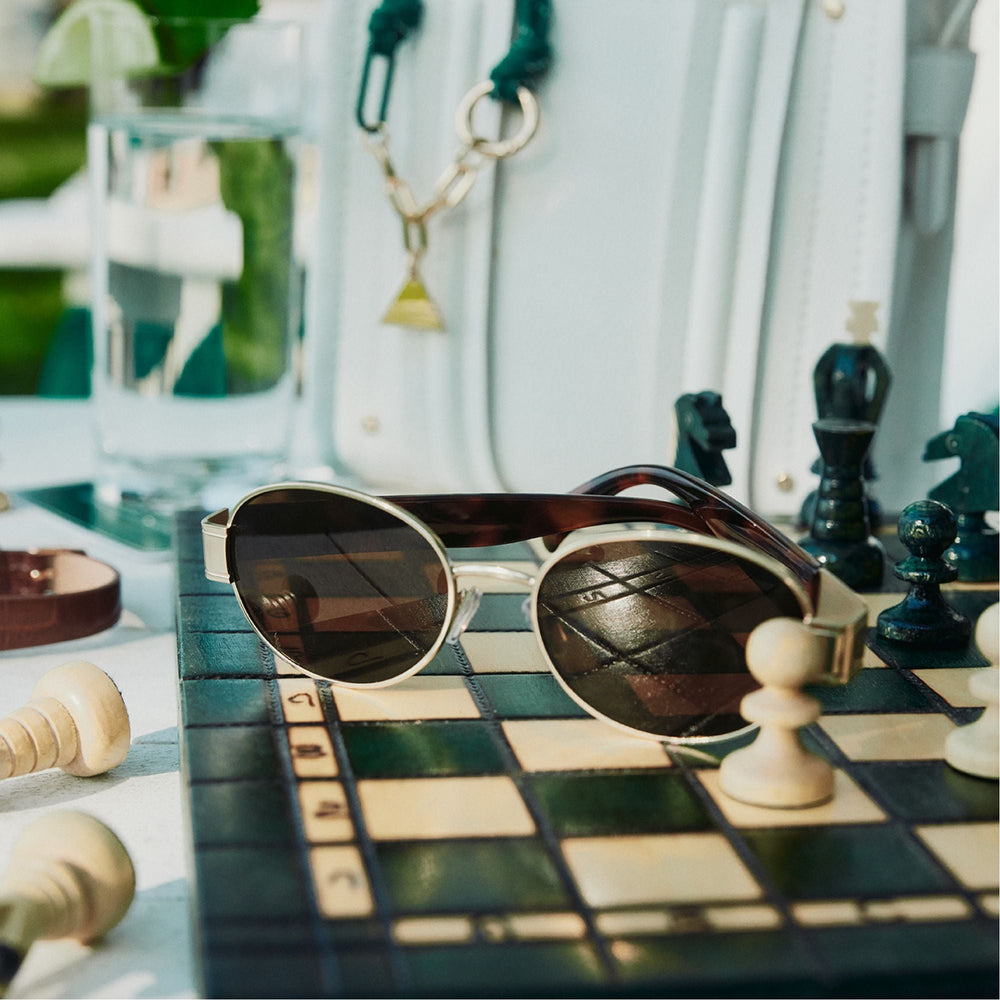 Sunniesclubx Gold Men's Round - Round sunglasses