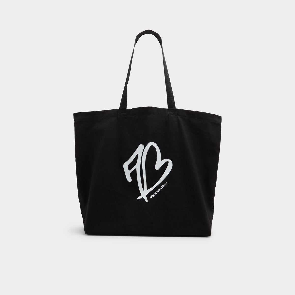Made With Heart Tote Black/White Tote & Satchel bags - Tote bag
