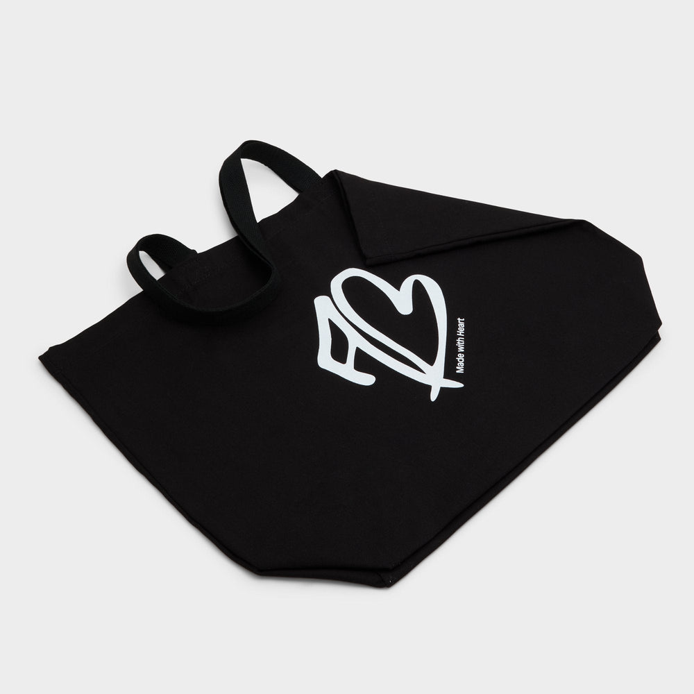 Made With Heart Tote Black/White Tote & Satchel bags - Tote bag
