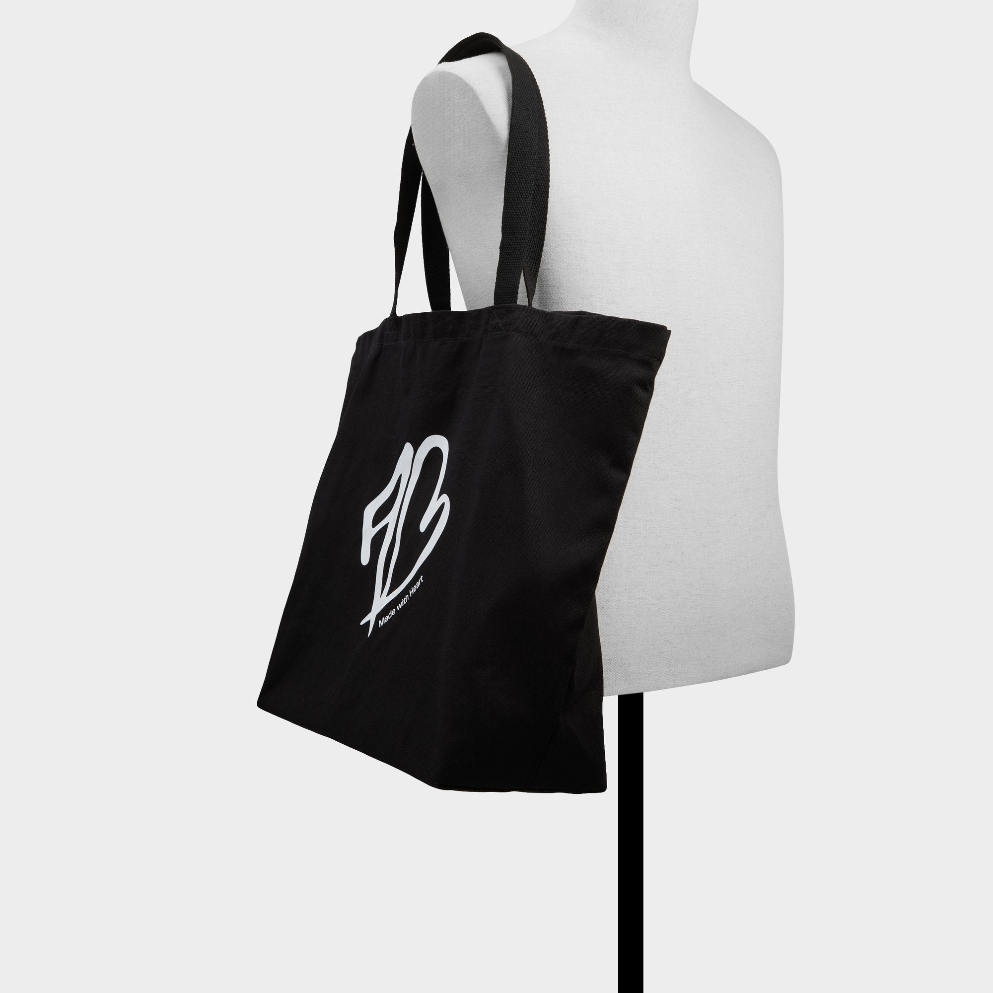 Made With Heart Tote Black/White Tote & Satchel bags - Tote bag
