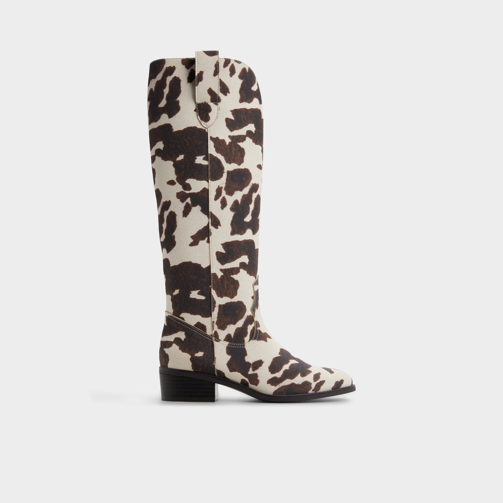 Kaydia in Open Brown 14179225 - Western knee-high boot Block heel