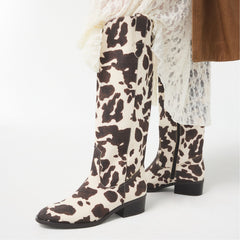 Kaydia in Open Brown 14179225 - Western knee-high boot Block heel