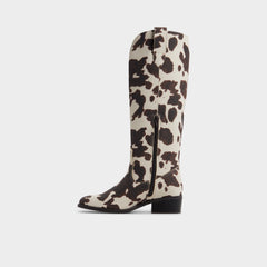 Kaydia in Open Brown 14179225 - Western knee-high boot Block heel