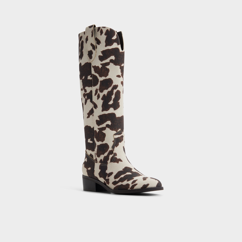 Kaydia in Open Brown 14179225 - Western knee-high boot Block heel