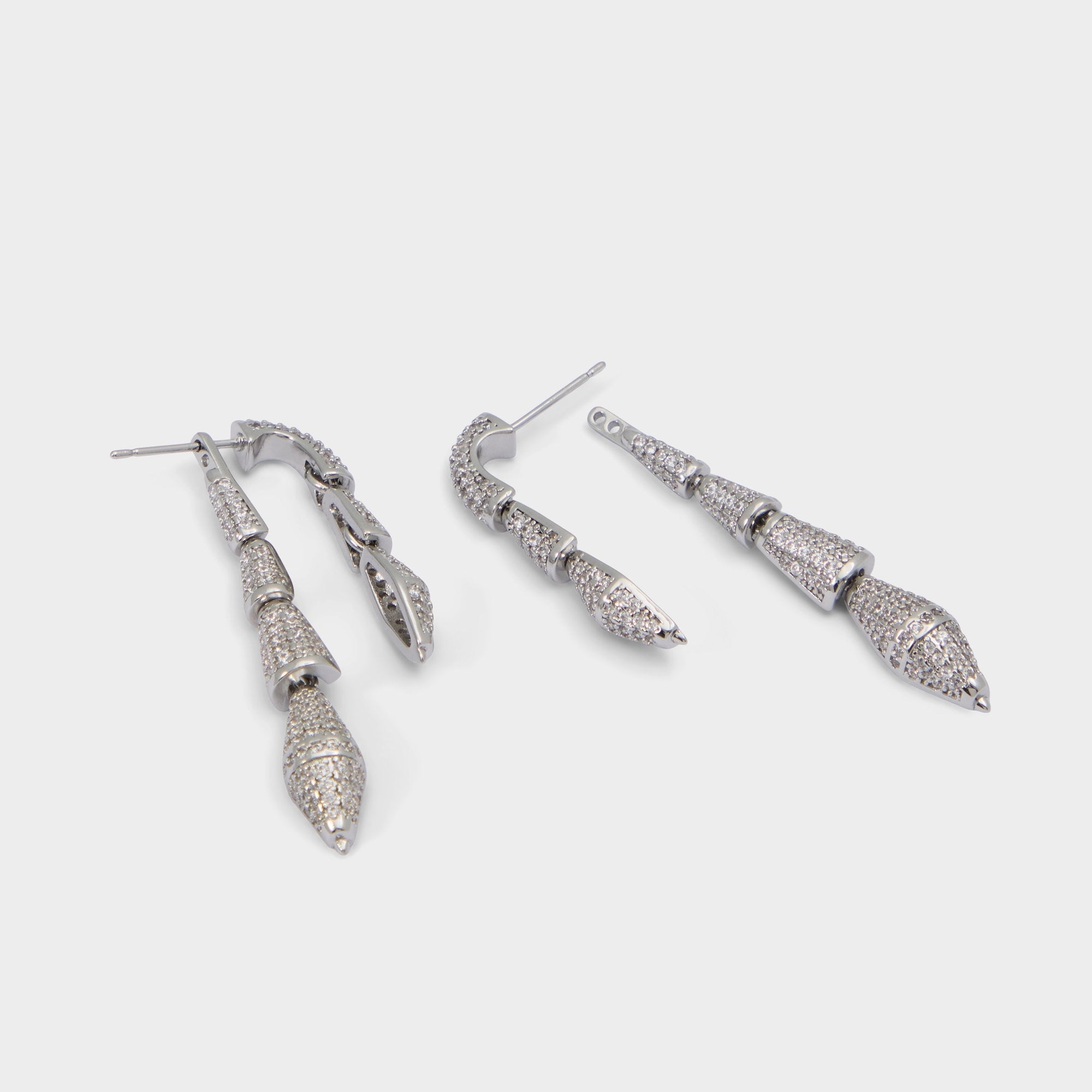Serrpente in Silver Clear Multi - Statement earrings