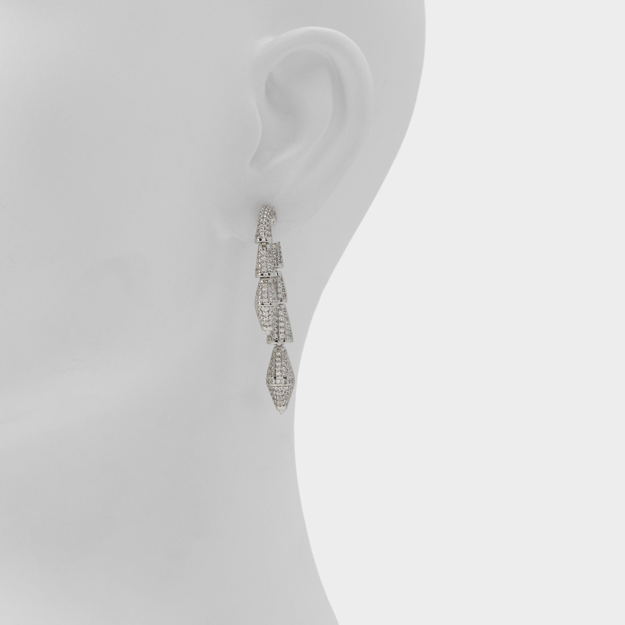 Serrpente in Silver Clear Multi - Statement earrings