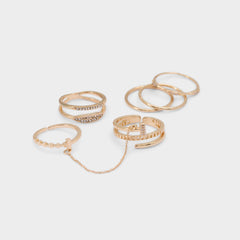 Ringsies in Gold Clear Multi - Multi finger rings