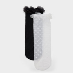 Polkafrill in Black White - Socks