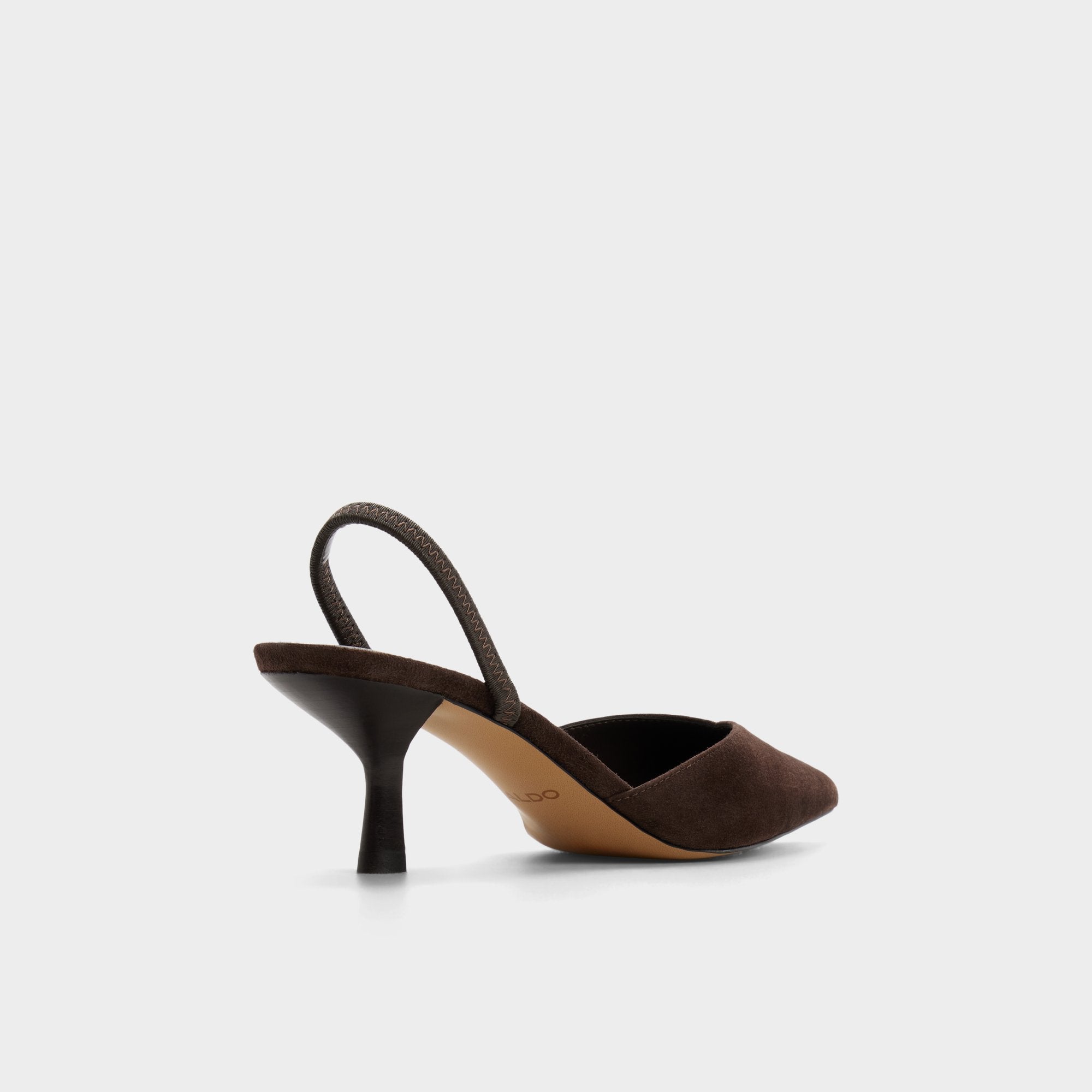 Stiletto heel Re in Olivia Dark Brown - Sling back high heel