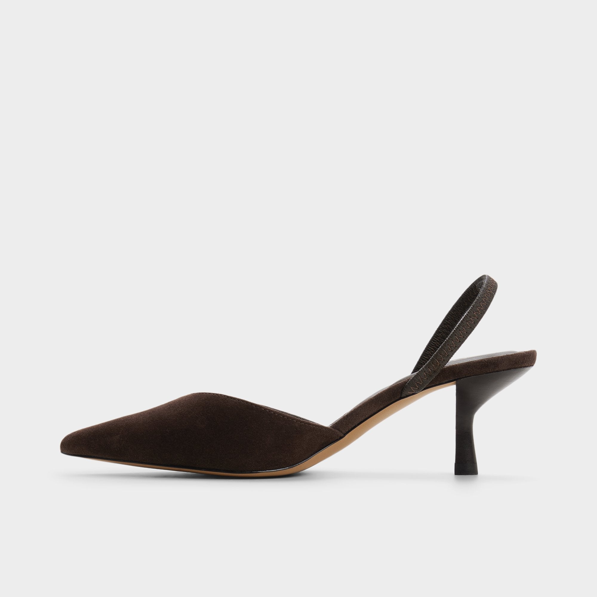 Stiletto heel Re in Olivia Dark Brown - Sling back high heel