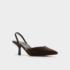 Stiletto heel Re in Olivia Dark Brown - Sling back high heel
