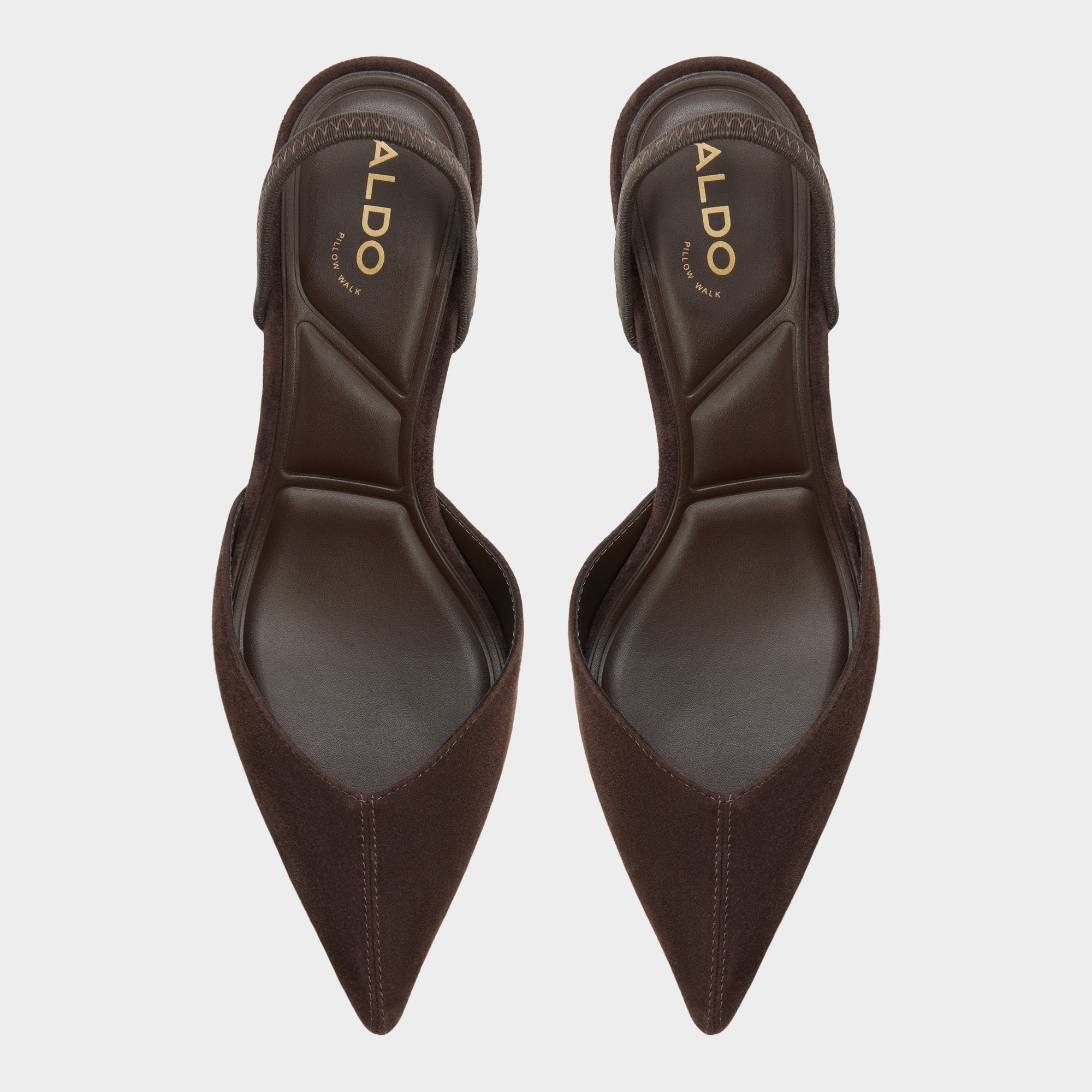 Stiletto heel Re in Olivia Dark Brown - Sling back high heel