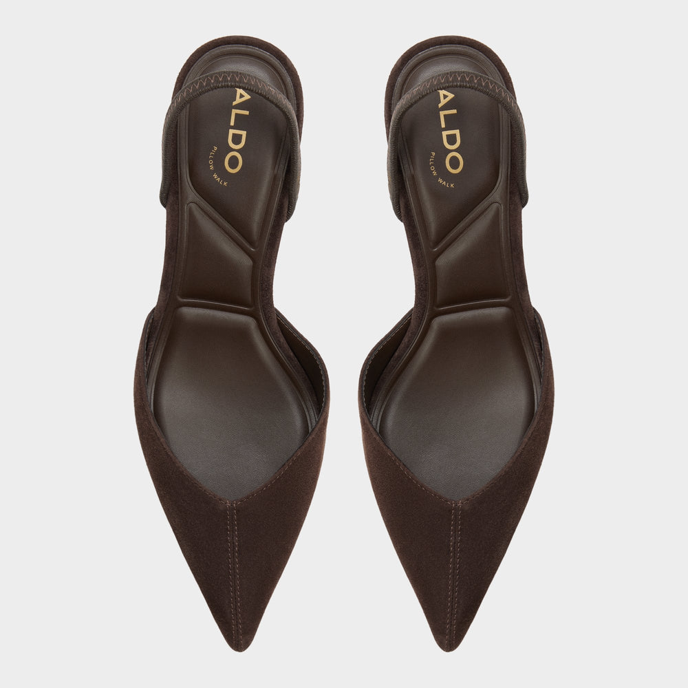 Stiletto heel Re in Olivia Dark Brown - Sling back high heel