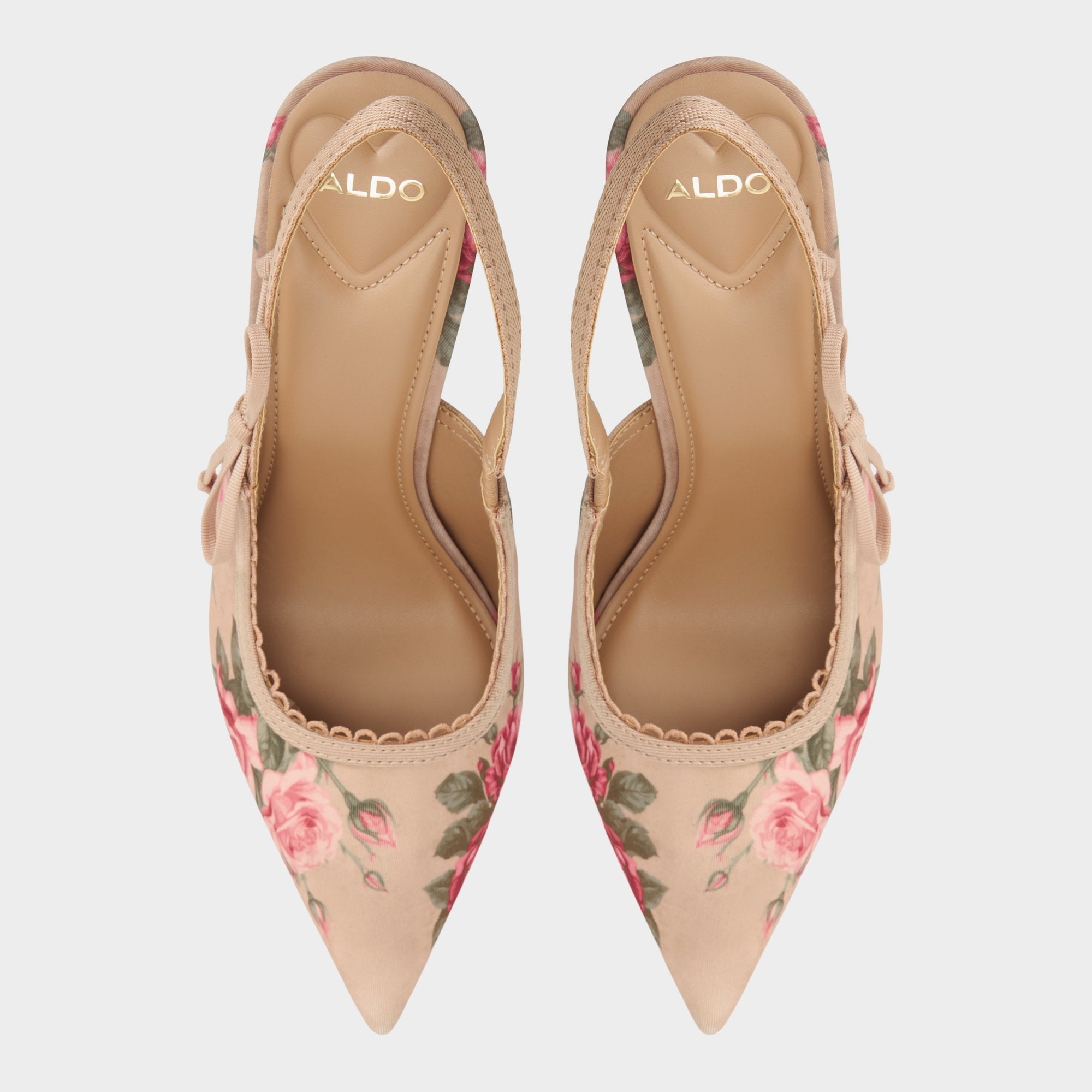 Hennie in Beige Combo 14190601 - Sling back high heel Stiletto heel