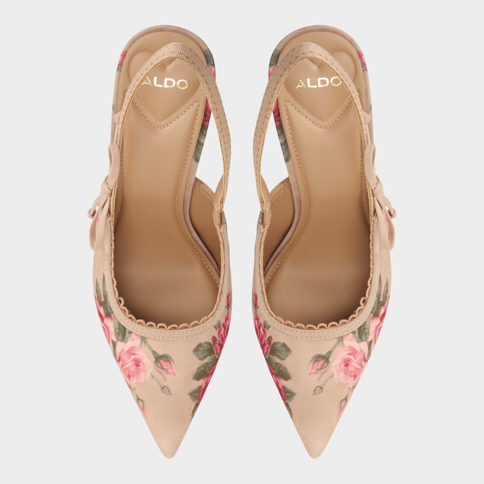 Hennie in Beige Combo 14190601 - Sling back high heel Stiletto heel