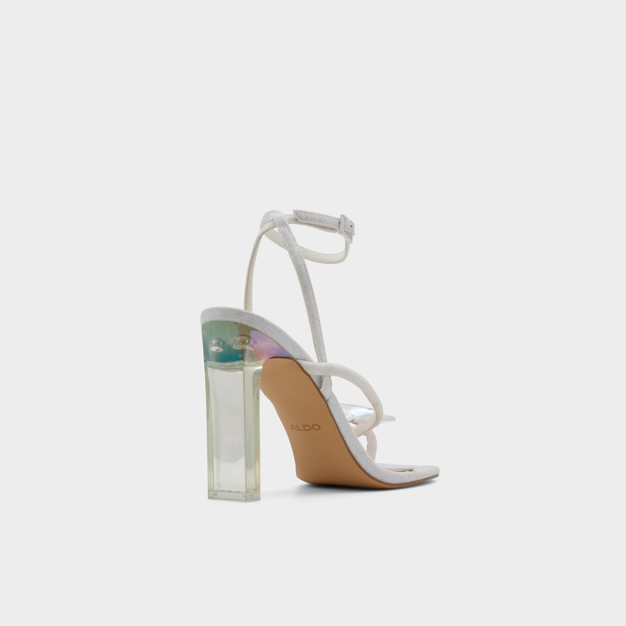 Pepela in White - Strappy heeled sandal Block heel