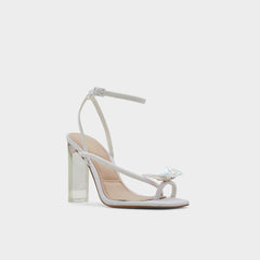 Pepela in White - Strappy heeled sandal Block heel