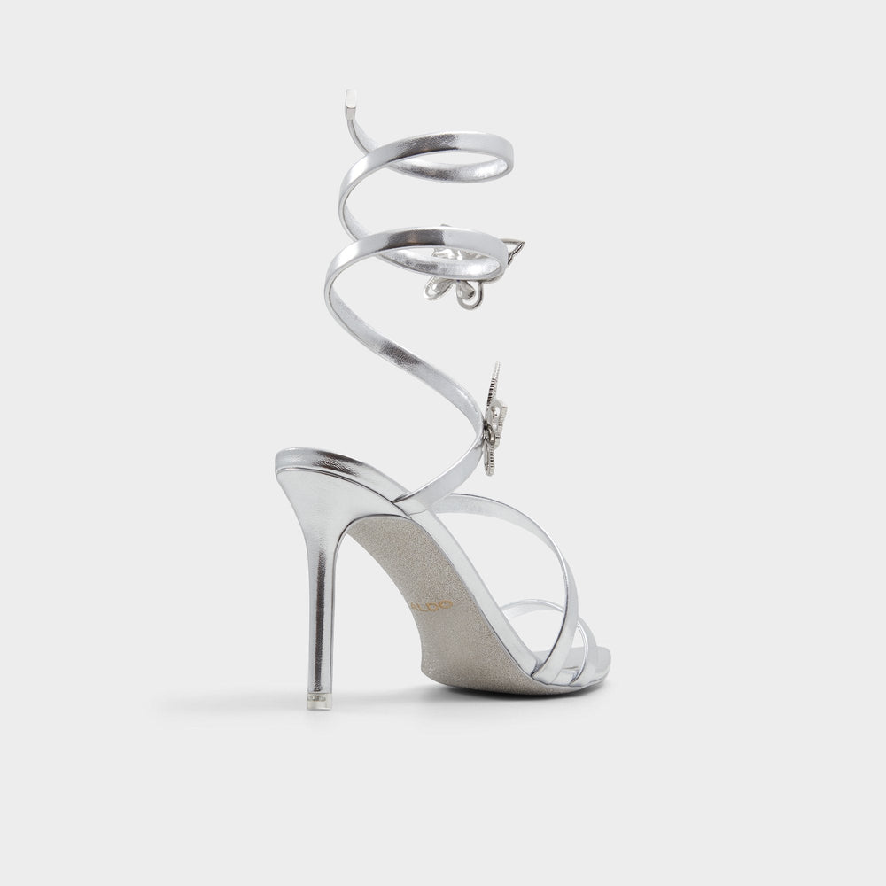 Ocia in Silver - Stiletto strappy sandal