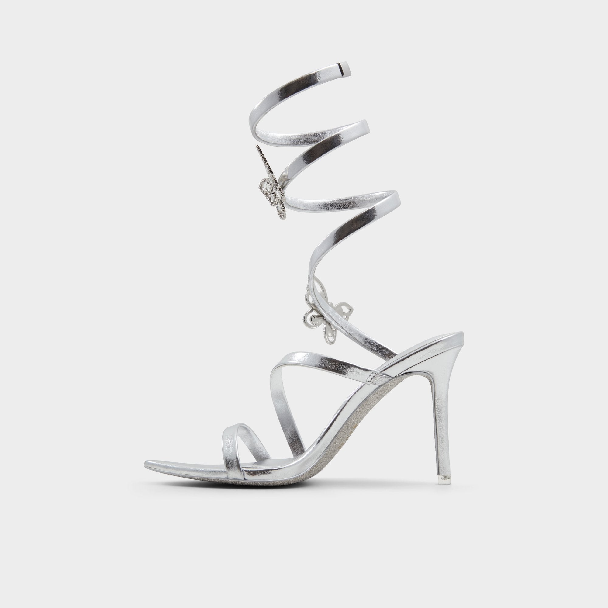 Ocia in Silver - Stiletto strappy sandal