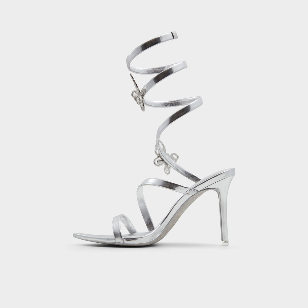 Ocia in Silver - Stiletto strappy sandal