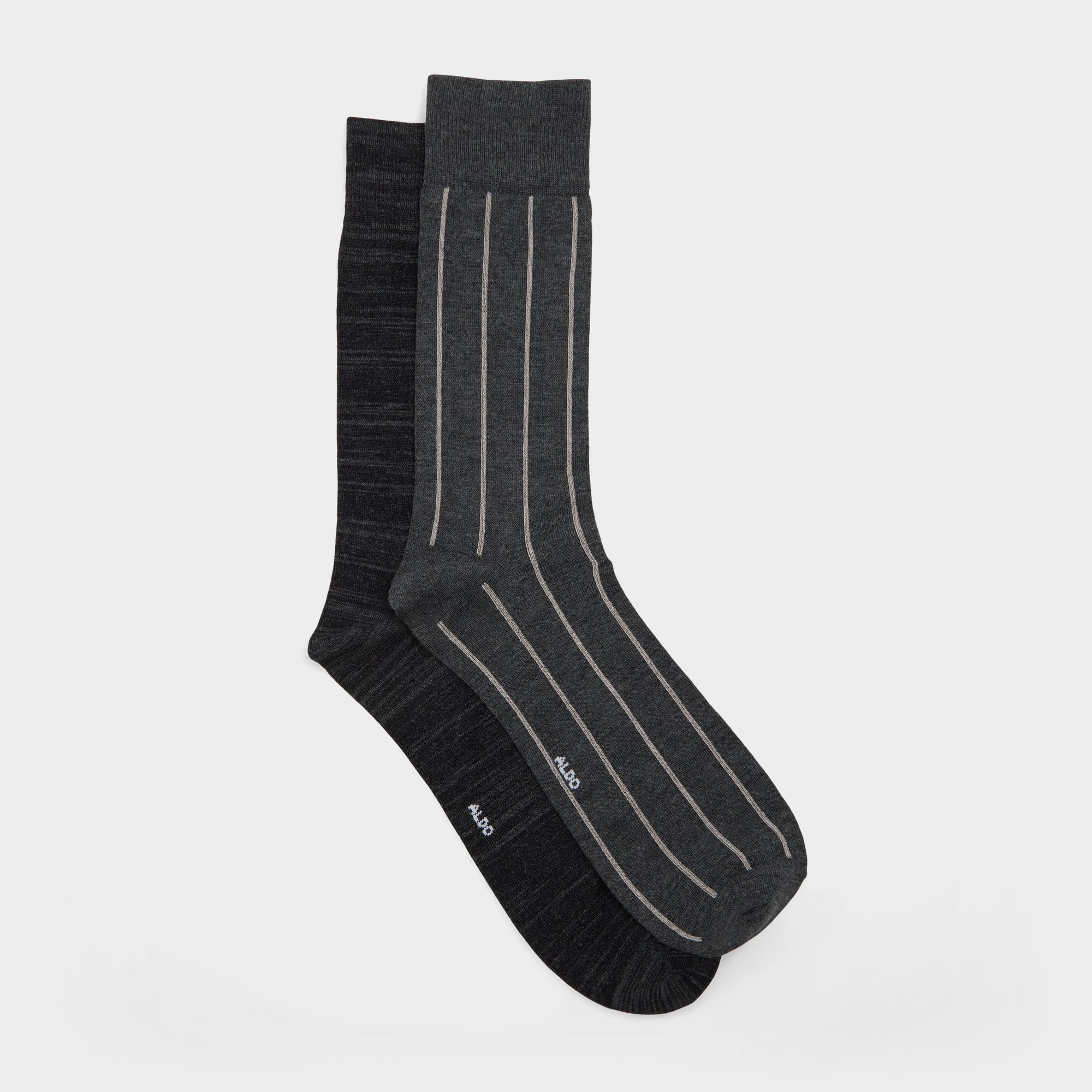 Nightstripe in Dark Grey - Crew socks