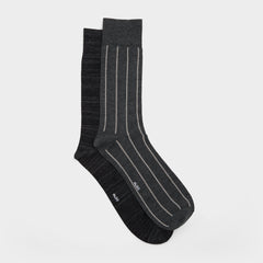 Nightstripe in Dark Grey - Crew socks