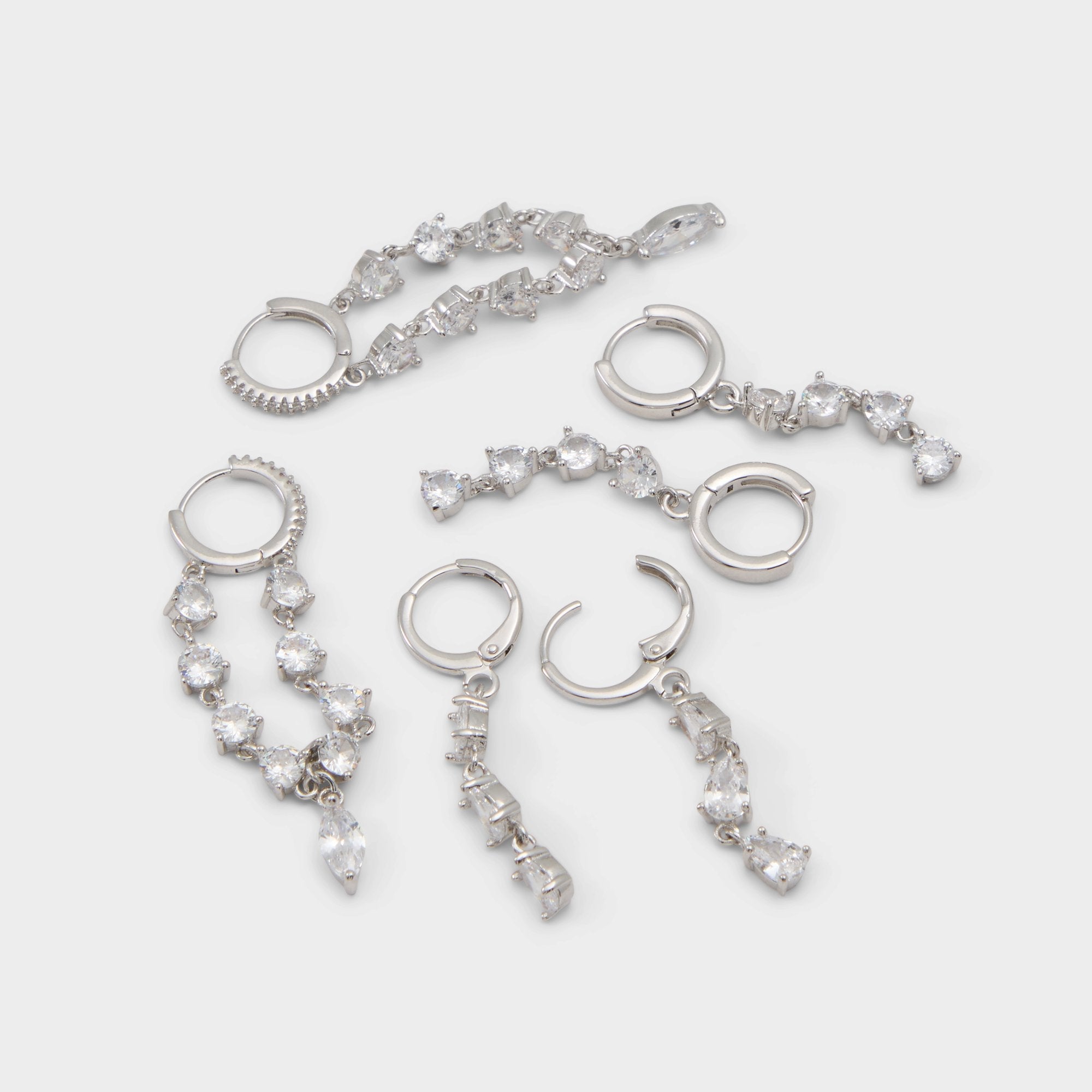 Colettee in Silver Clear Multi - Earring set