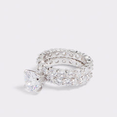 Plagens Silver/Clear Multi Women's Rings - Ring